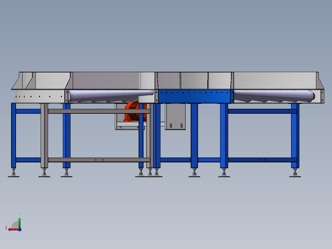 180度滚筒输送sw16可编辑后视图