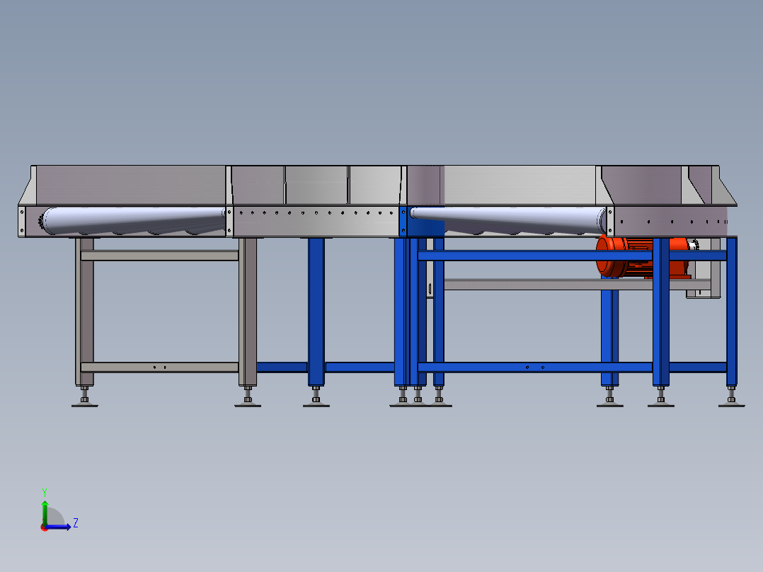 180度滚筒输送sw16可编辑左视图