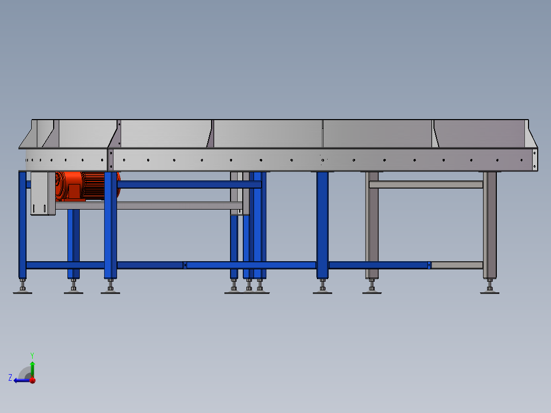 180度滚筒输送sw16可编辑右视图