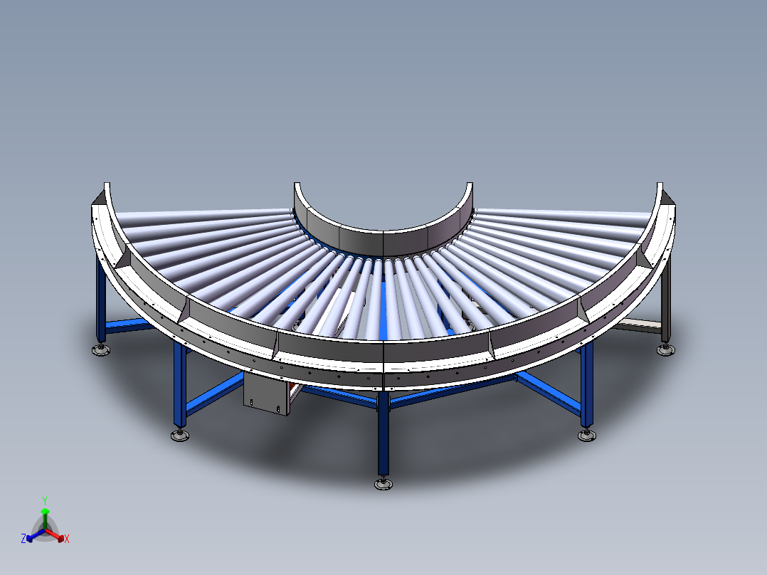 180度滚筒输送sw16可编辑正等轴测图