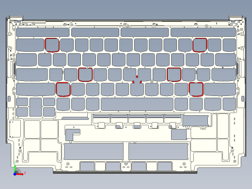 电脑键盘CNC铣挂点带程序模型前视缩略图