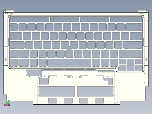 电脑键盘CNC铣挂点带程序模型后视缩略图