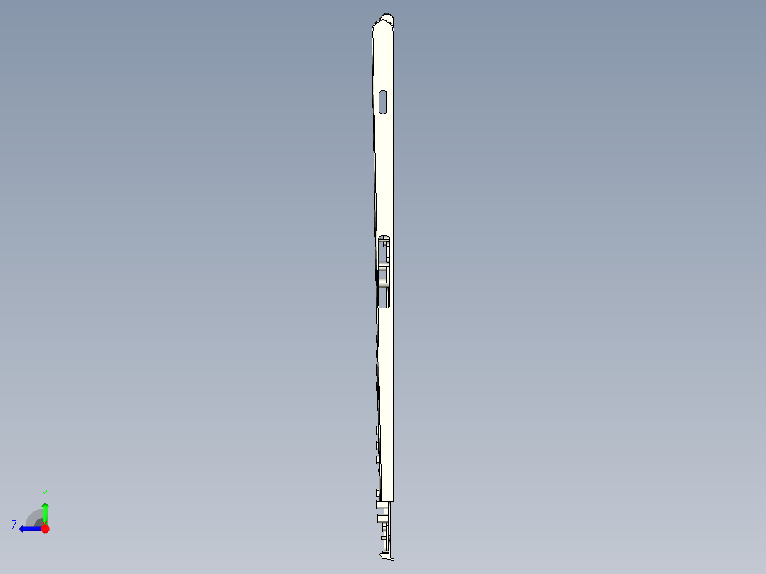 电脑键盘CNC铣挂点带程序模型右视图