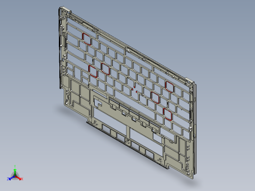 电脑键盘CNC铣挂点带程序模型正等轴测缩略图