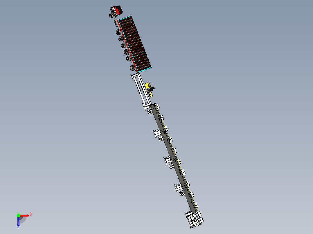 叉车AGV与滚筒AGV组合发货模拟正等轴测图