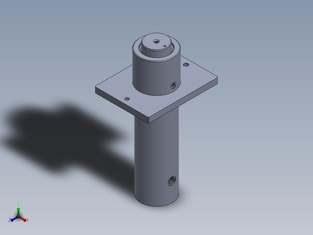 高压液压缸（单作用压缸）90x80x276.5 mm (1)正等轴测图