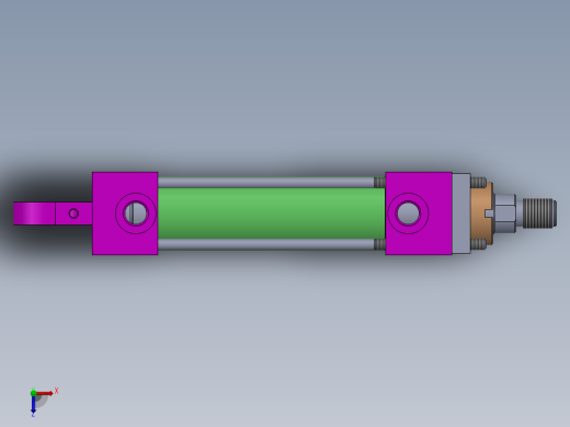 A0002567-横拉杆液压缸 32x22x101 毫米俯视缩略图