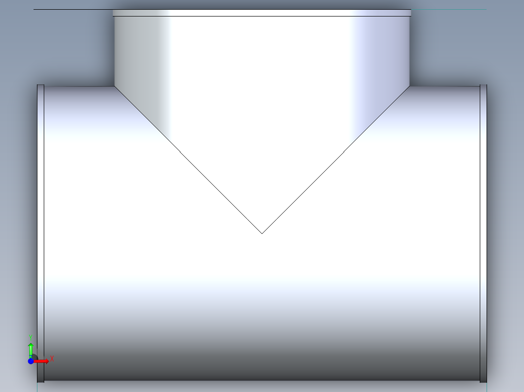 B3004338-三通带式等径 (BT)管接头前视图