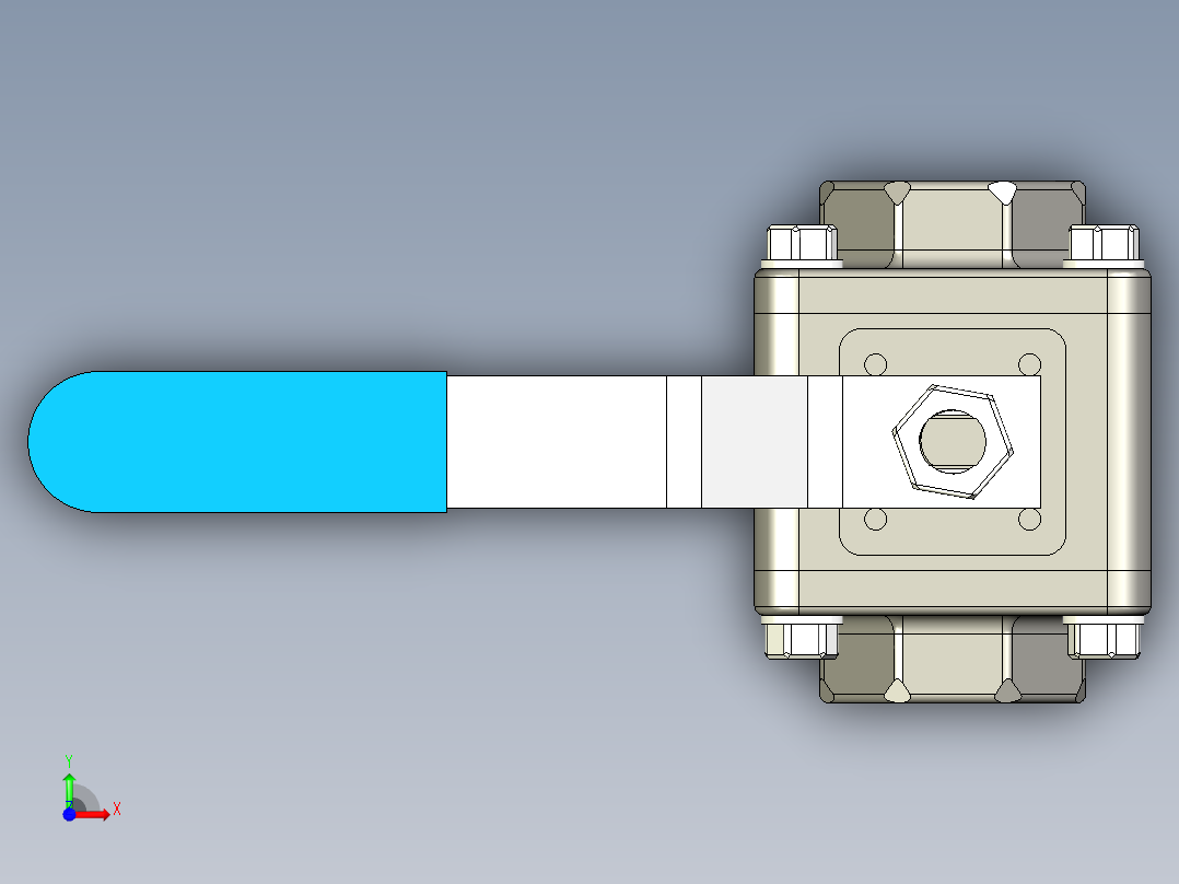 A0003170-dn40 球阀 - 1 1-2'' 球阀前视图