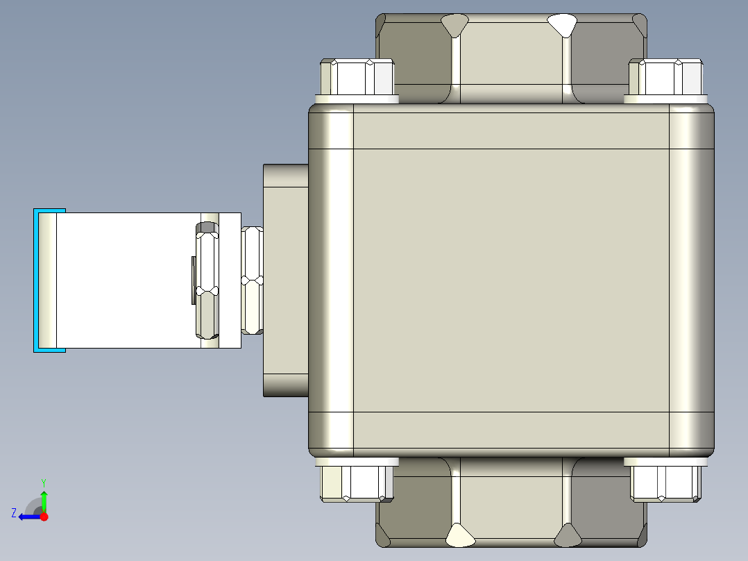 A0003170-dn40 球阀 - 1 1-2'' 球阀右视图