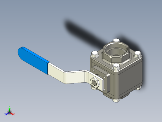 A0003170-dn40 球阀 - 1 1-2'' 球阀正等轴测缩略图