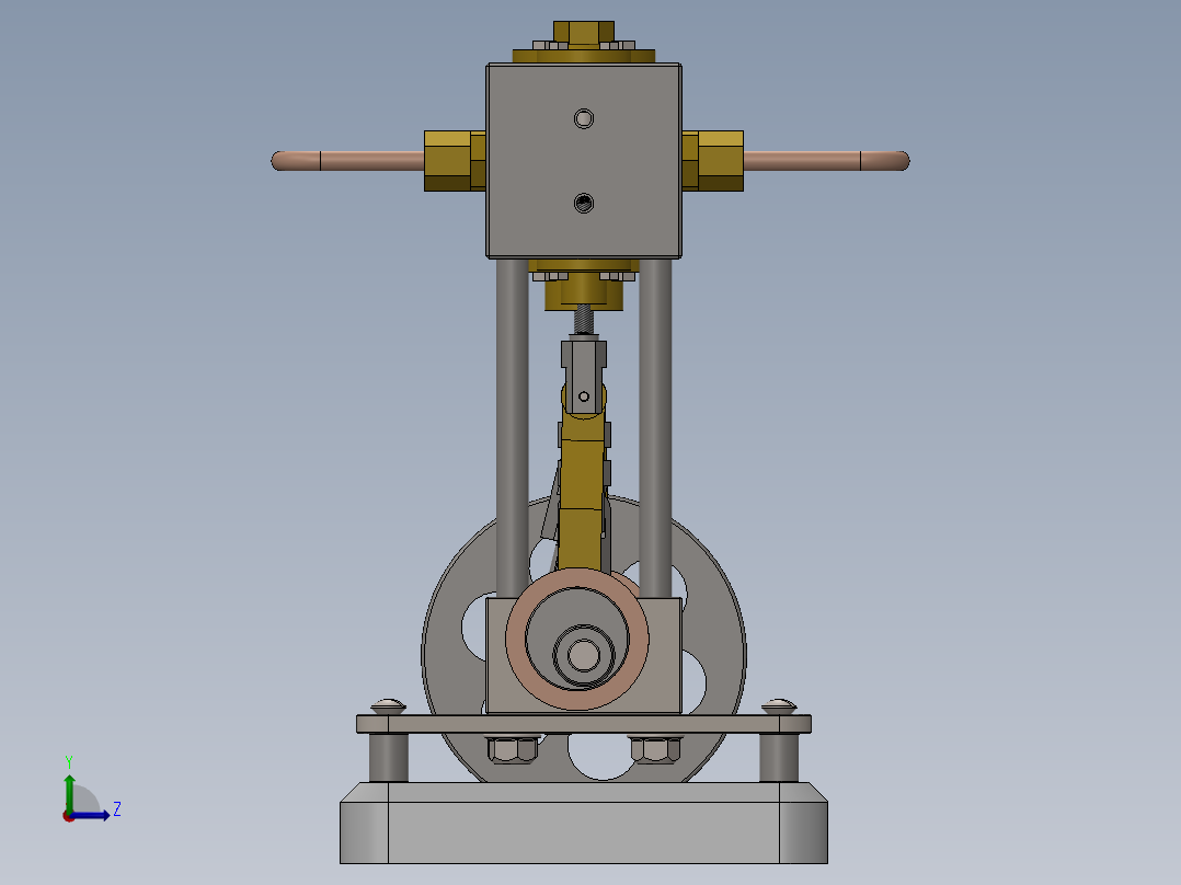 A0003124-2缸立式船用蒸汽机左视图