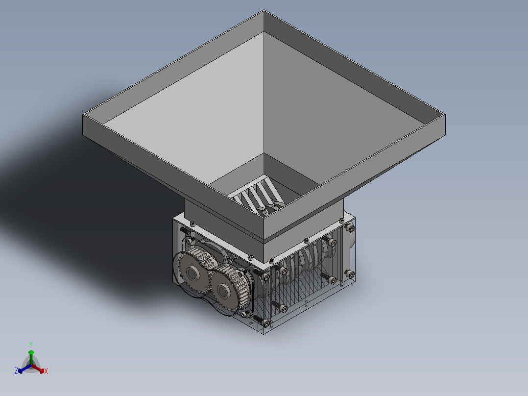 粉碎机正等轴测图