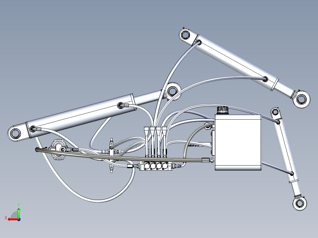 液压系统臂辊车后视图