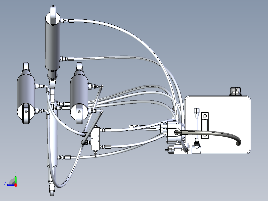 液压系统臂辊车右视图