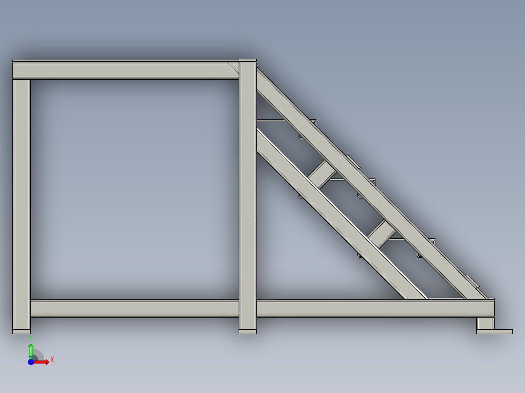 观光走廊梯子1前视图