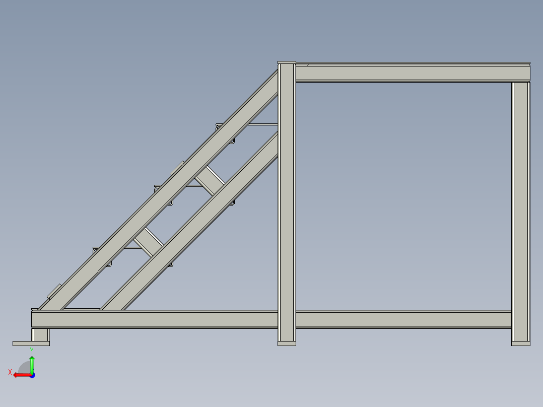 观光走廊梯子1后视图