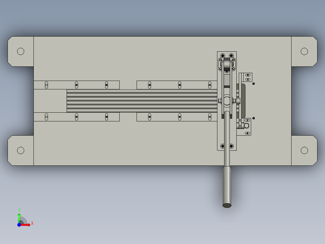 手压式胶皮裁剪装置前视图