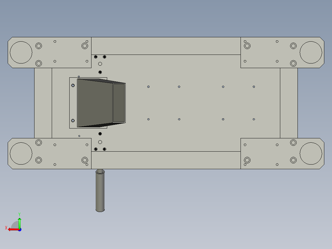 手压式胶皮裁剪装置后视图