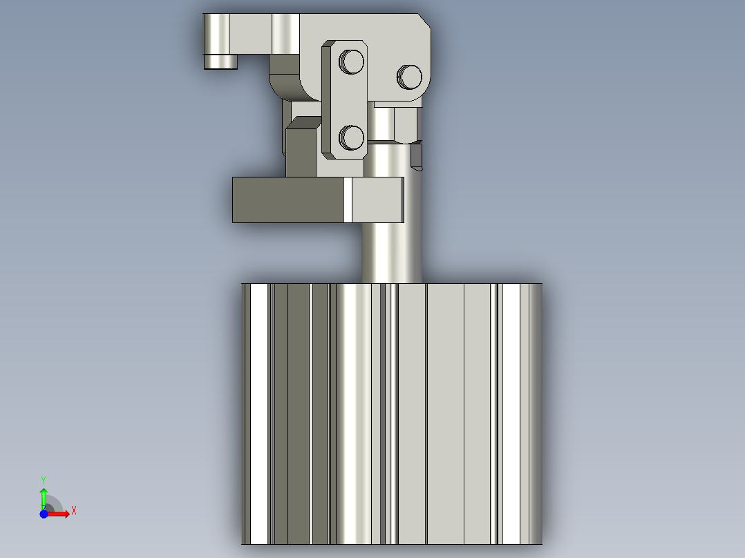 装配体自制杠杆缸1前视图