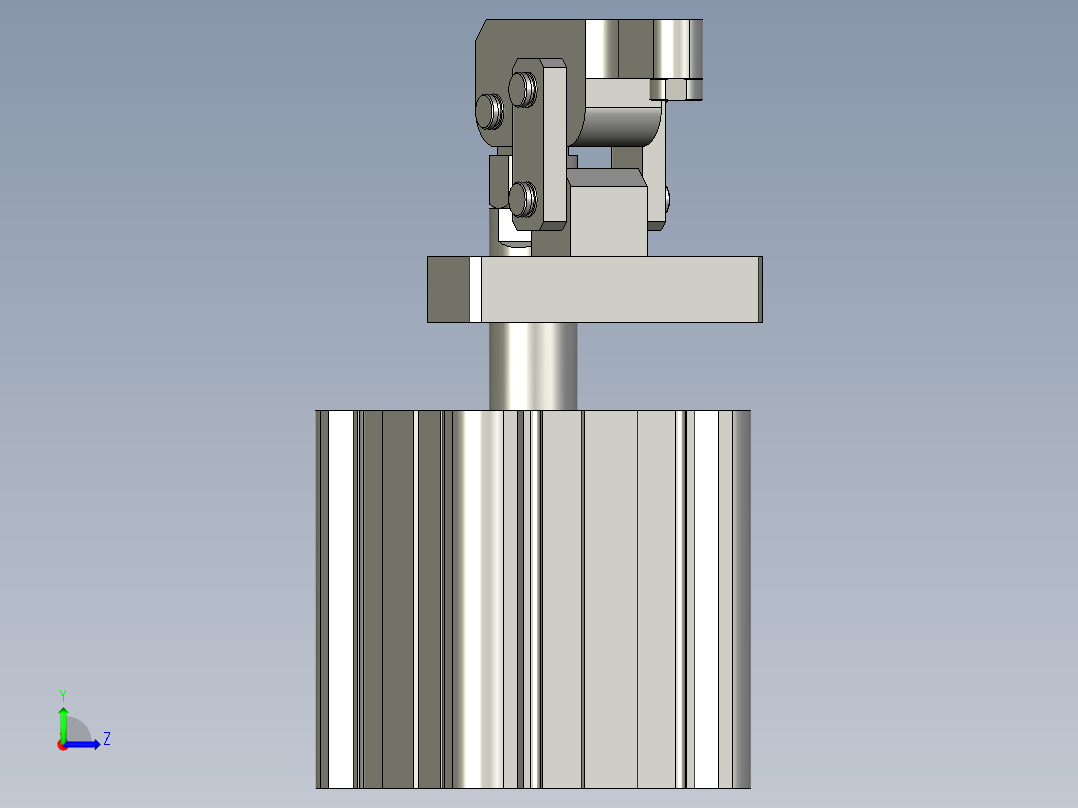装配体自制杠杆缸1左视图