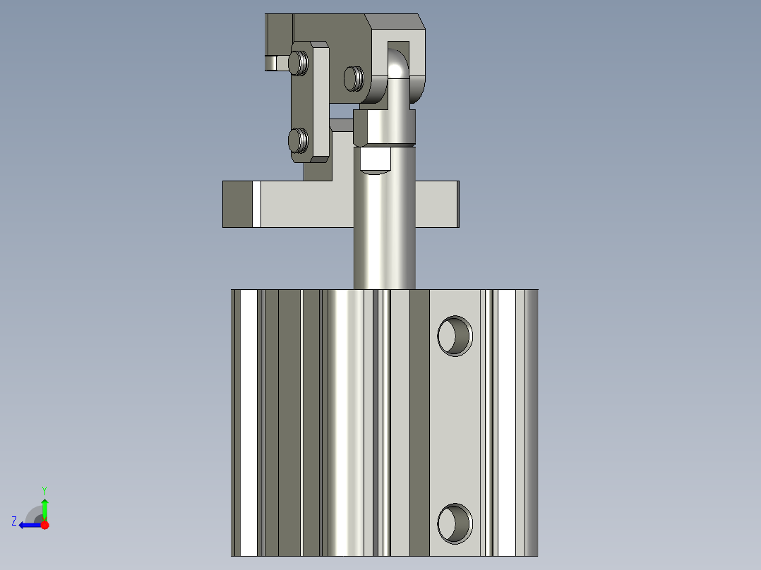 装配体自制杠杆缸1右视图