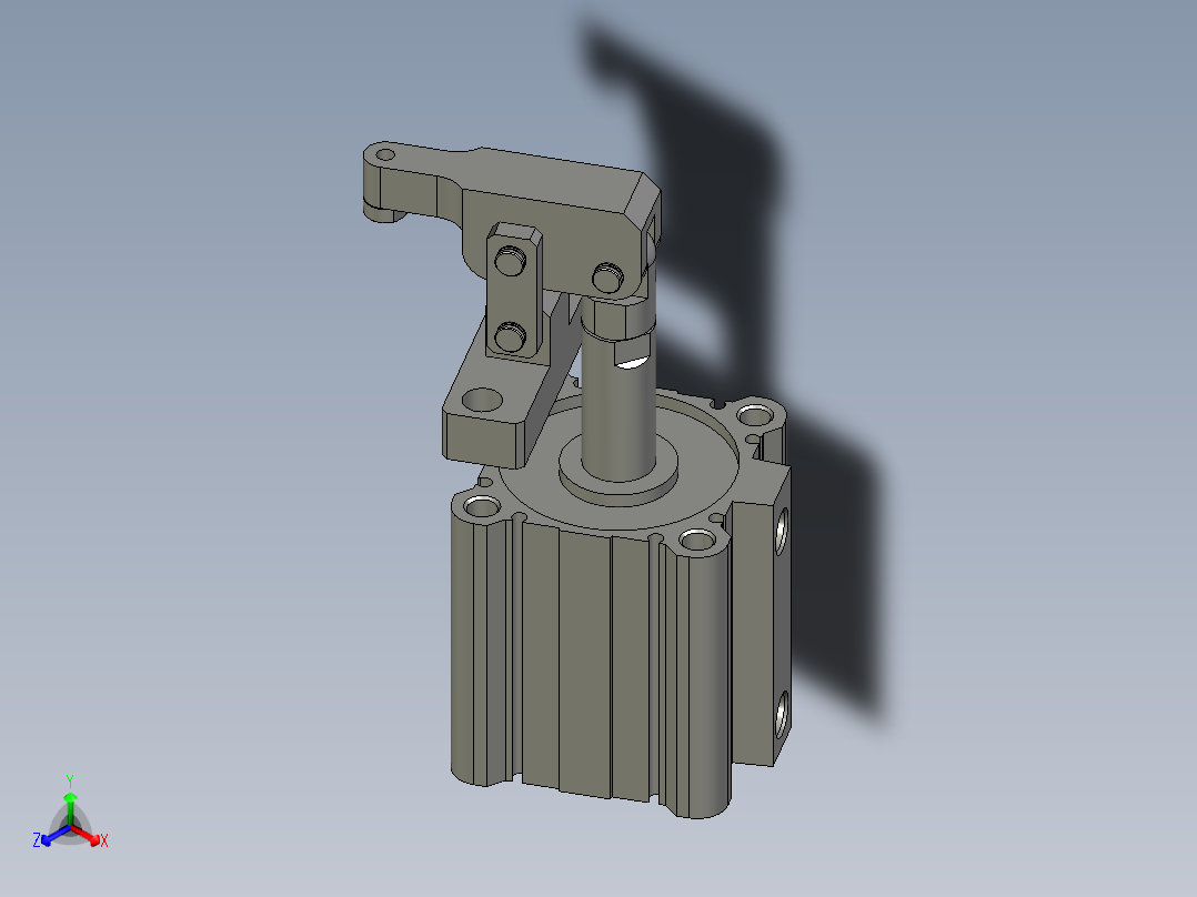 装配体自制杠杆缸1正等轴测图