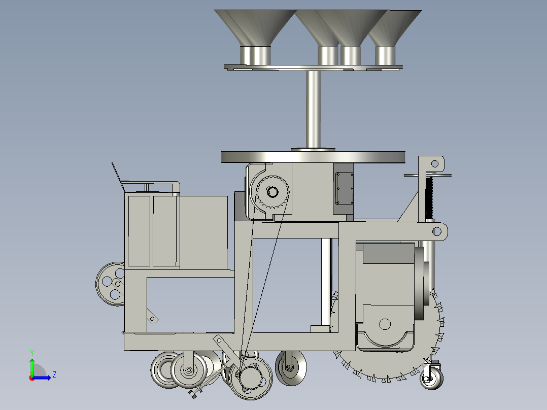 大头菜生菜精播机左视图