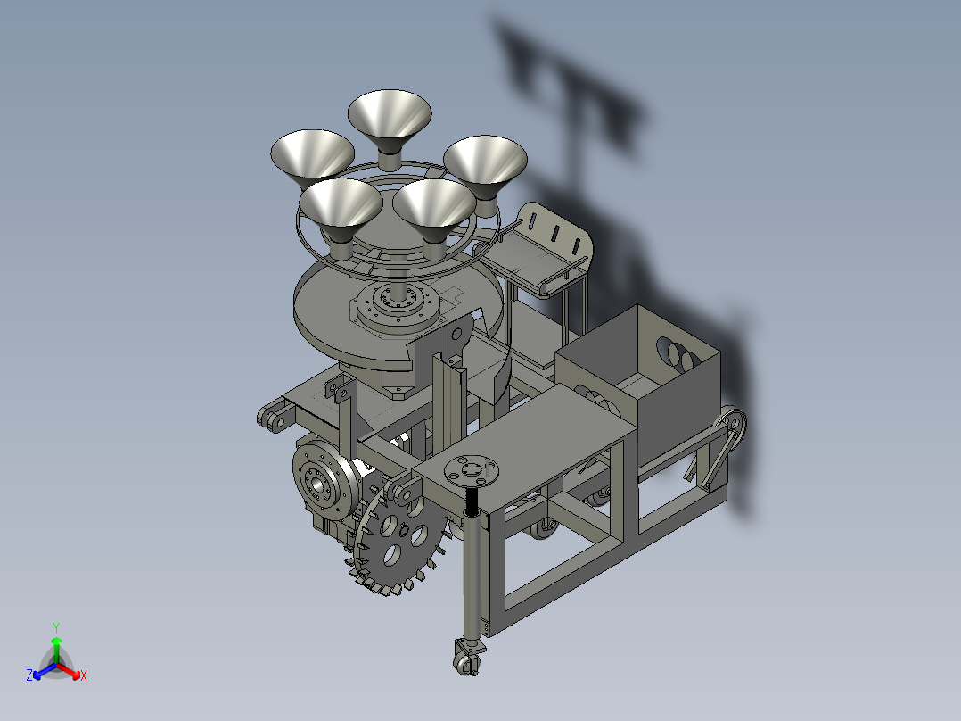 大头菜生菜精播机正等轴测图