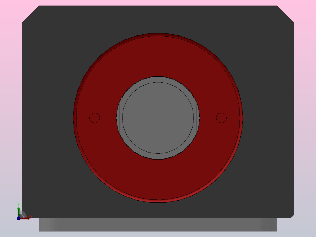 YBG-CS油压侧向双轴配管式薄型缸[YBG-CS63×60W]前视图