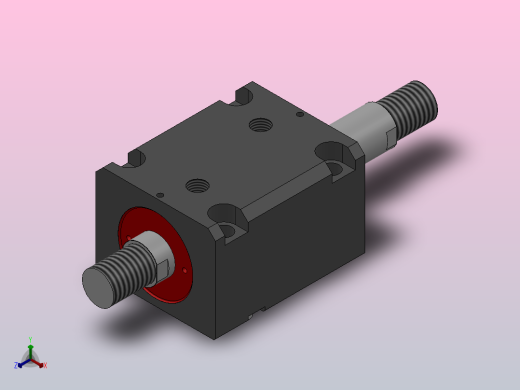 YBG-CS油压侧向双轴配管式薄型缸[YBG-CS63×60W]正等轴测缩略图