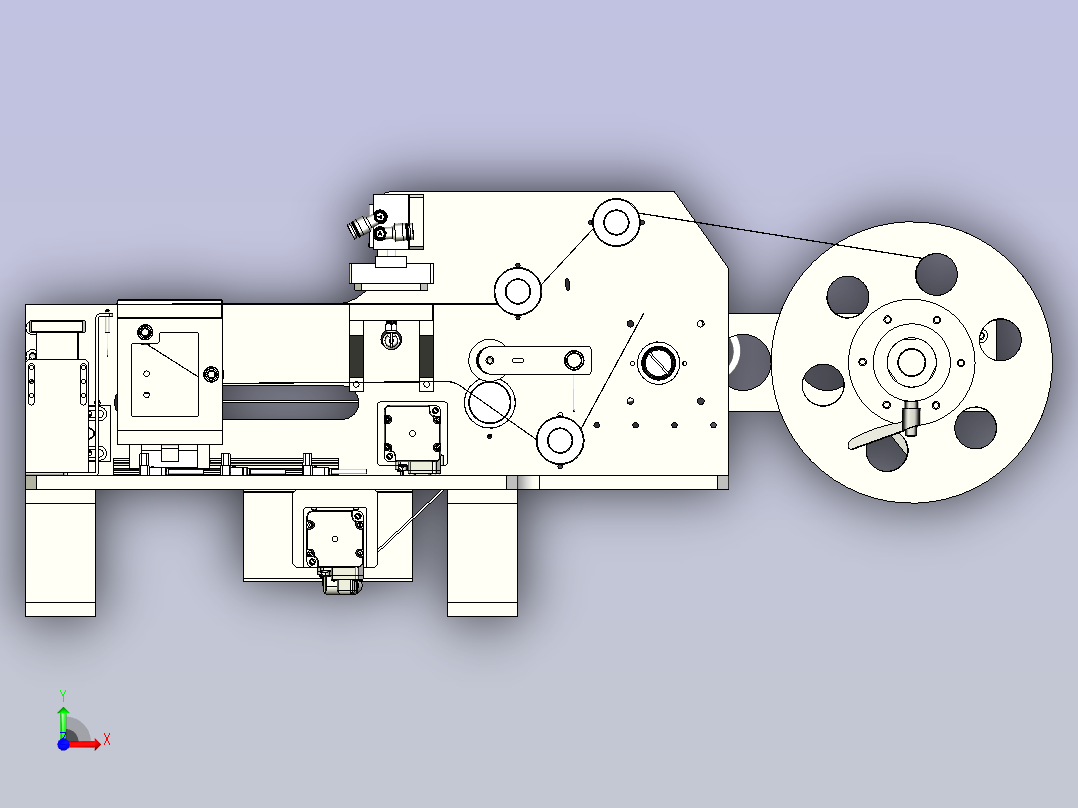 卷料供料器前视图