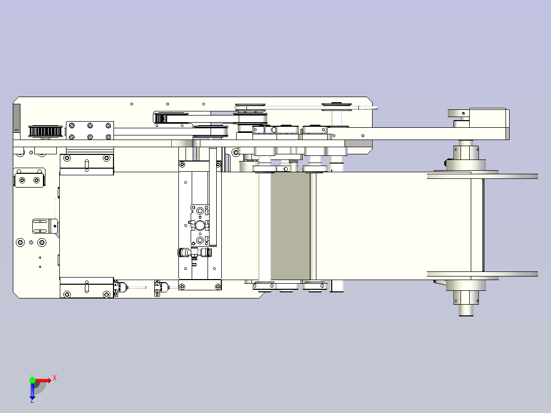 卷料供料器俯视图