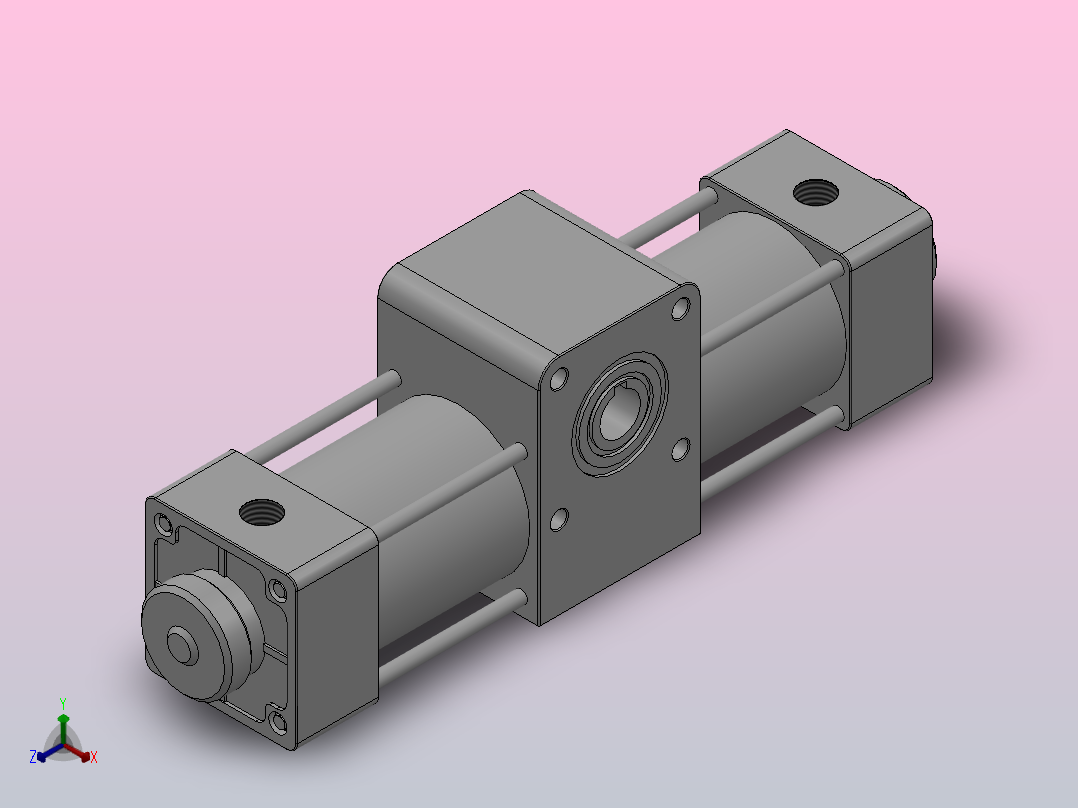 旋转气缸[QRC63-90]正等轴测图