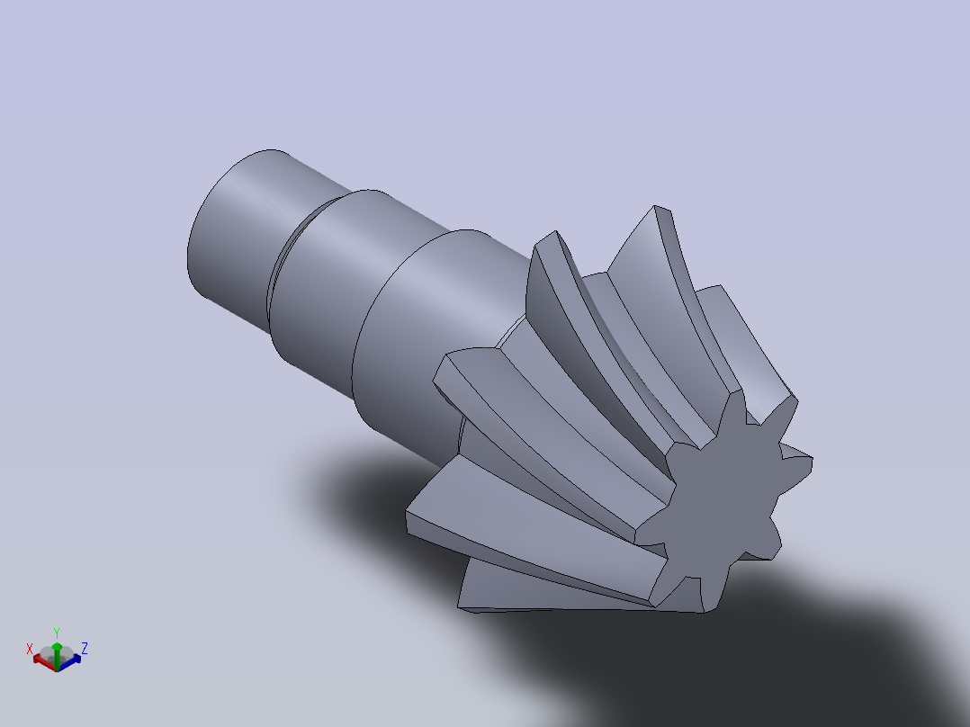 带轴螺旋锥齿轮主视图