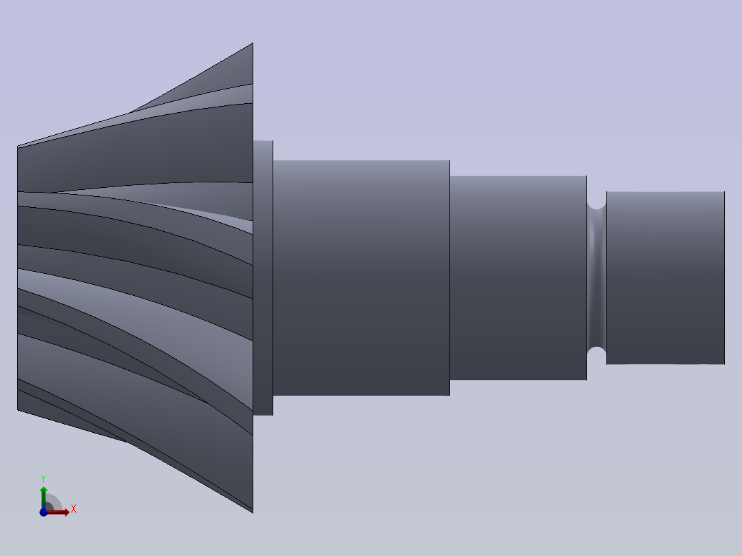 带轴螺旋锥齿轮前视图