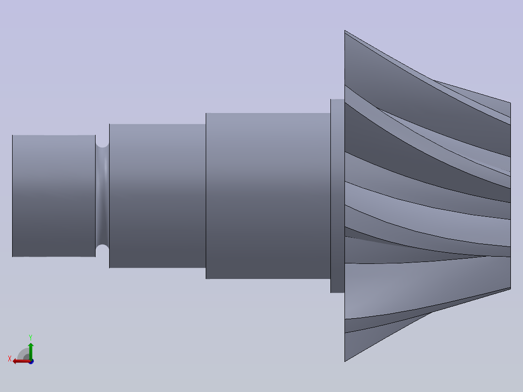 带轴螺旋锥齿轮后视图