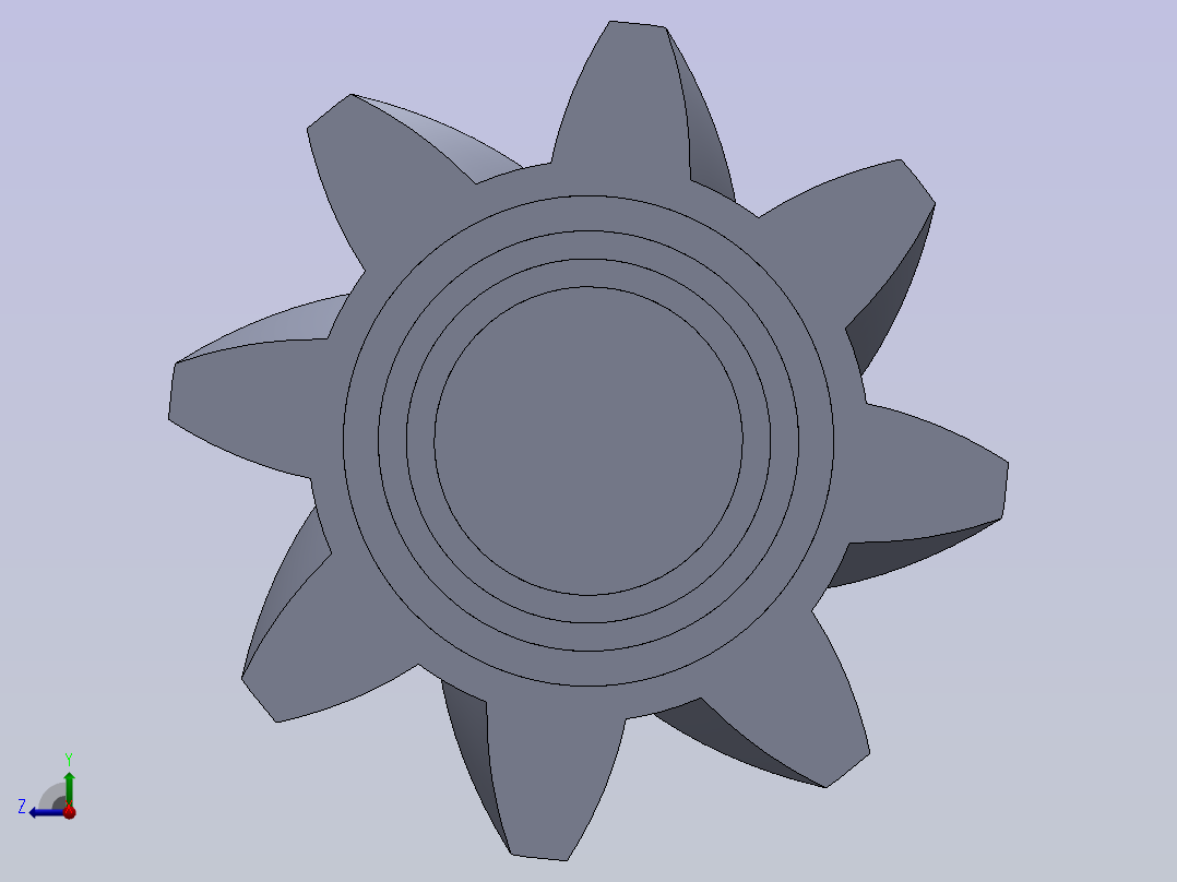 带轴螺旋锥齿轮右视图