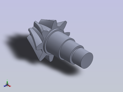 带轴螺旋锥齿轮正等轴测缩略图