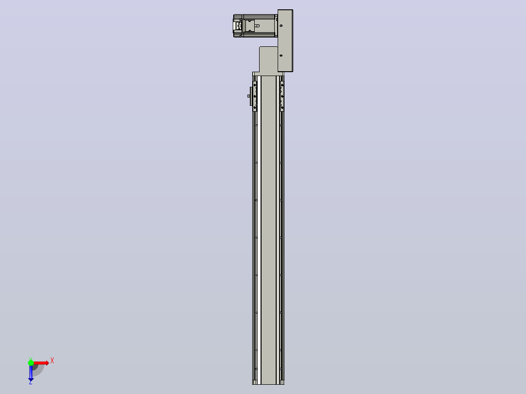 皮带直线轴半封闭可选导轨TPA-HNB-85D-90-L650-ML-Y-P20-N3俯视图