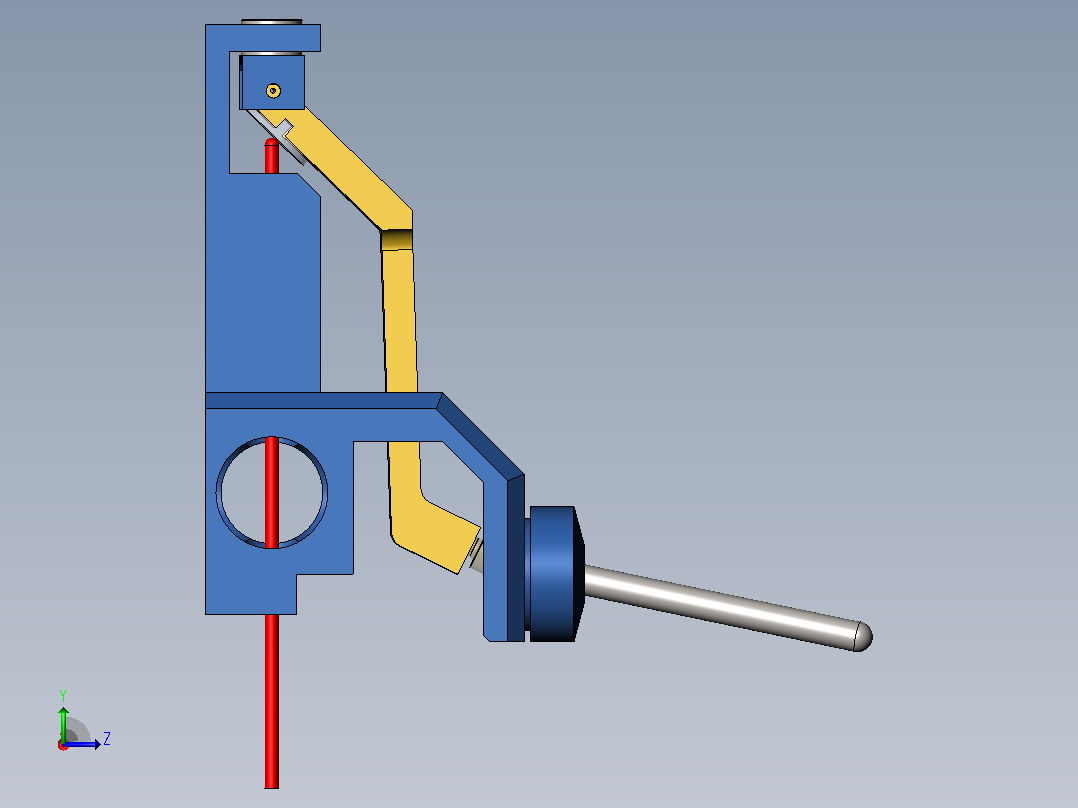 激光手术刀显微操作。左视图