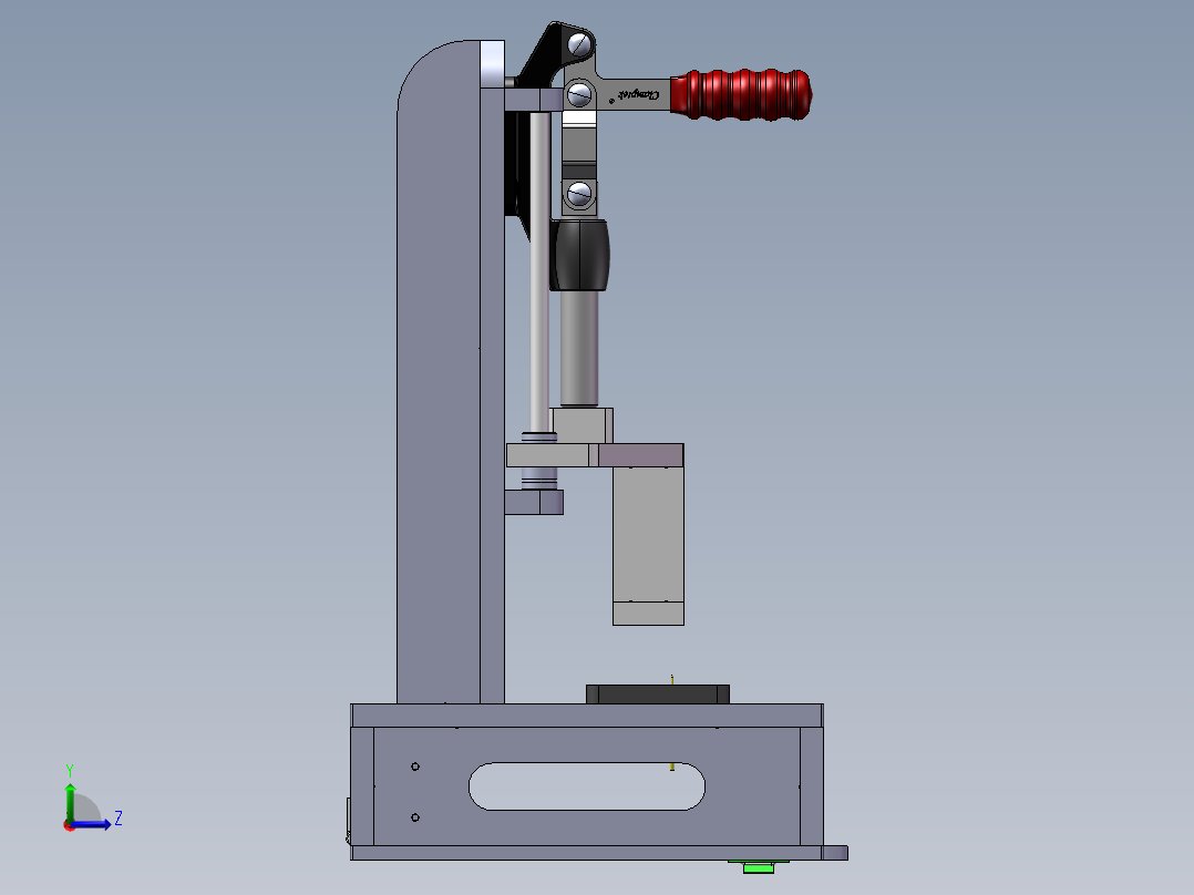 快速夹测试烧录治具左视图