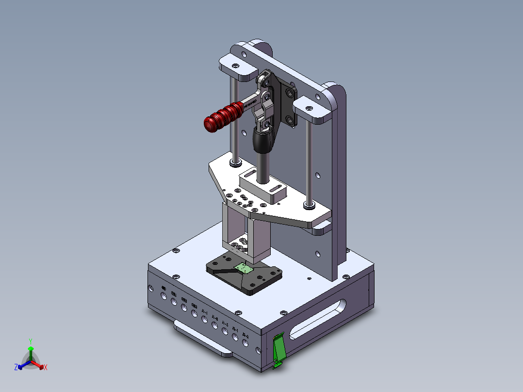 快速夹测试烧录治具正等轴测图