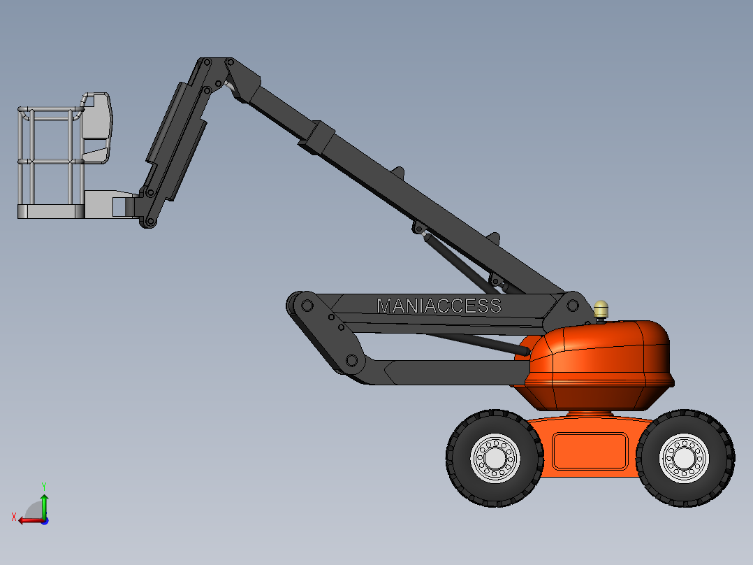 工程举升车sw16可编辑后视图