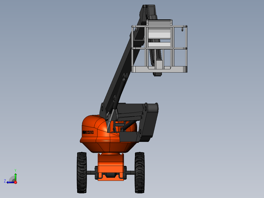 工程举升车sw16可编辑右视图