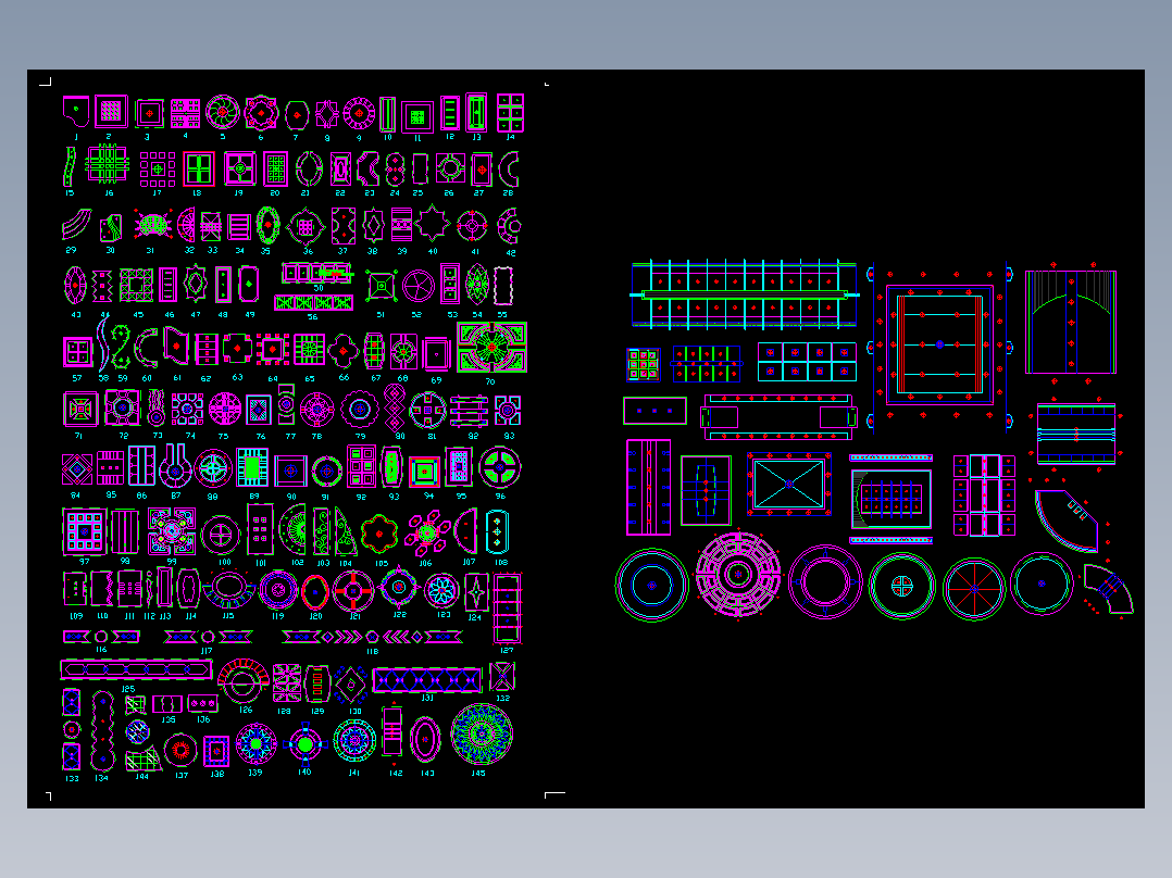 家居CAD图块-餐桌