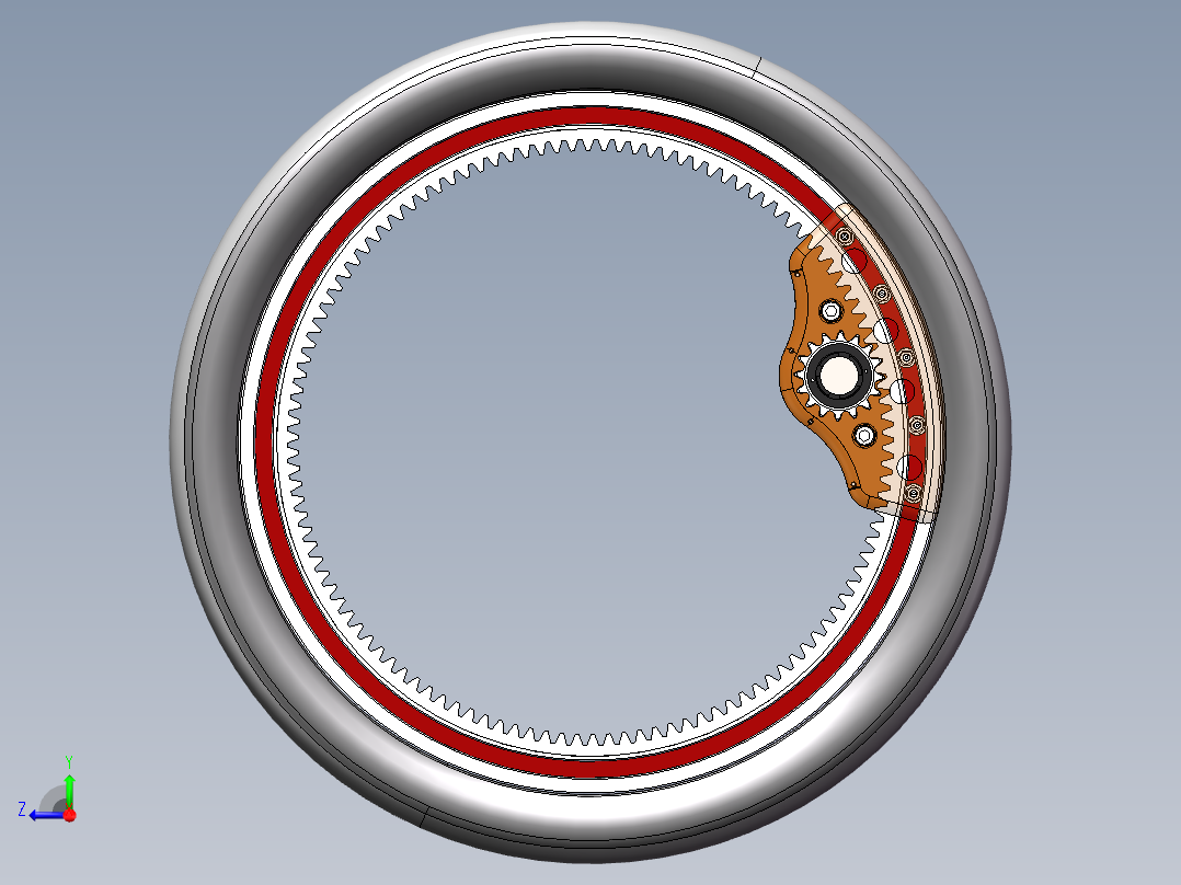 无轮毂自行车车圈右视图
