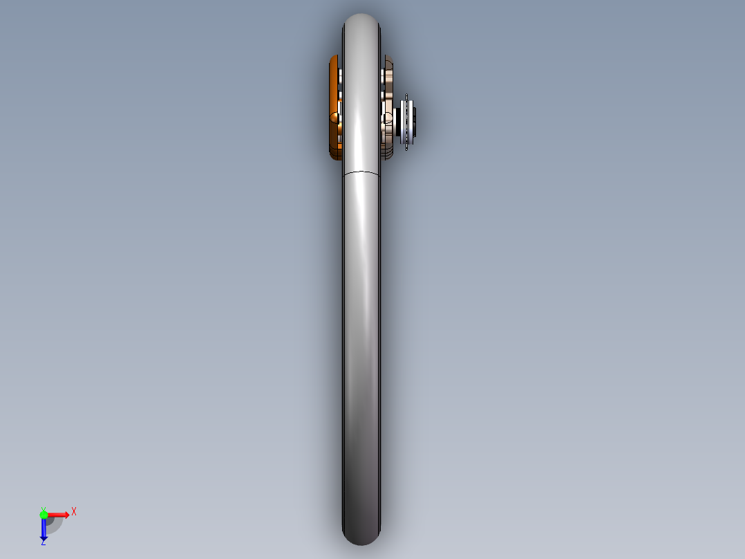 无轮毂自行车车圈俯视图