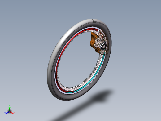 无轮毂自行车车圈正等轴测缩略图