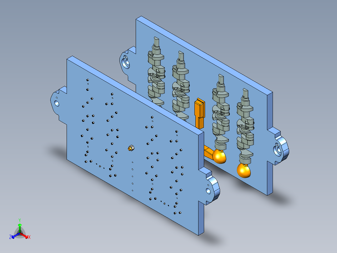 基于UG的EQ491曲轴铸模设计陈健正等轴测图